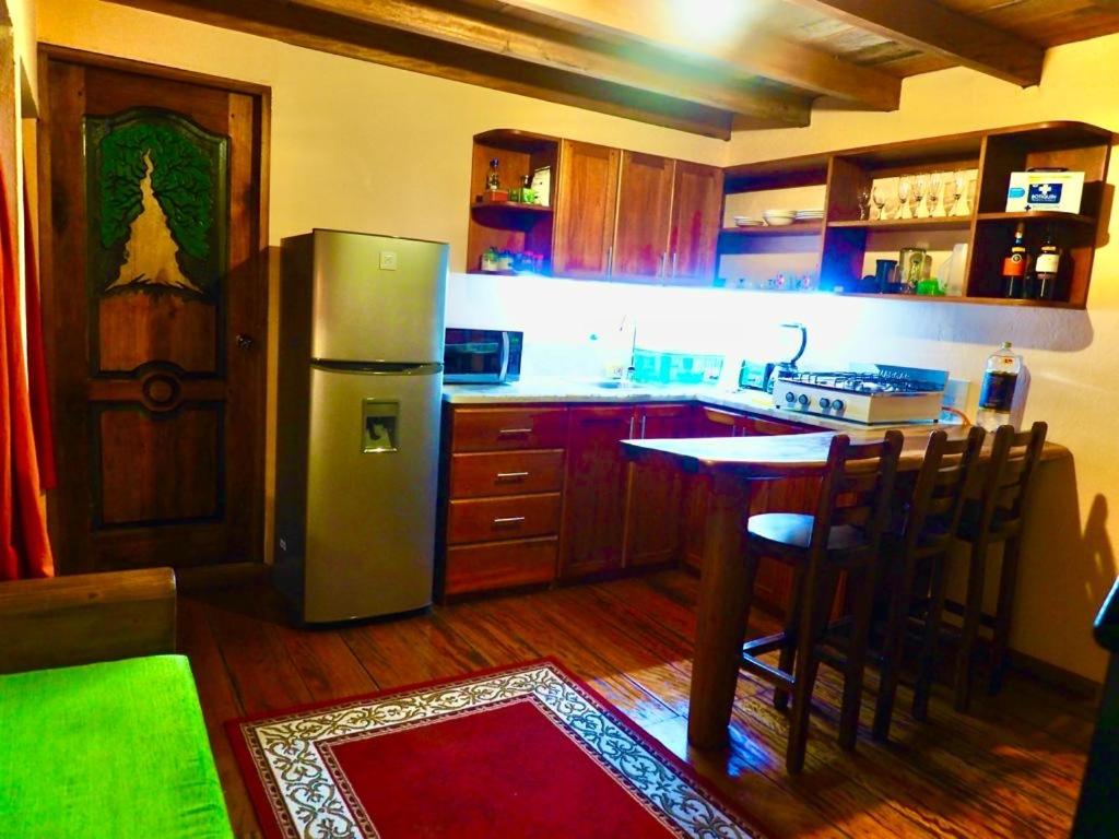 Kuchyň nebo kuchyňský kout v ubytování ITCHIMBIA GARDEN con la mejor vista de Quito y SPA