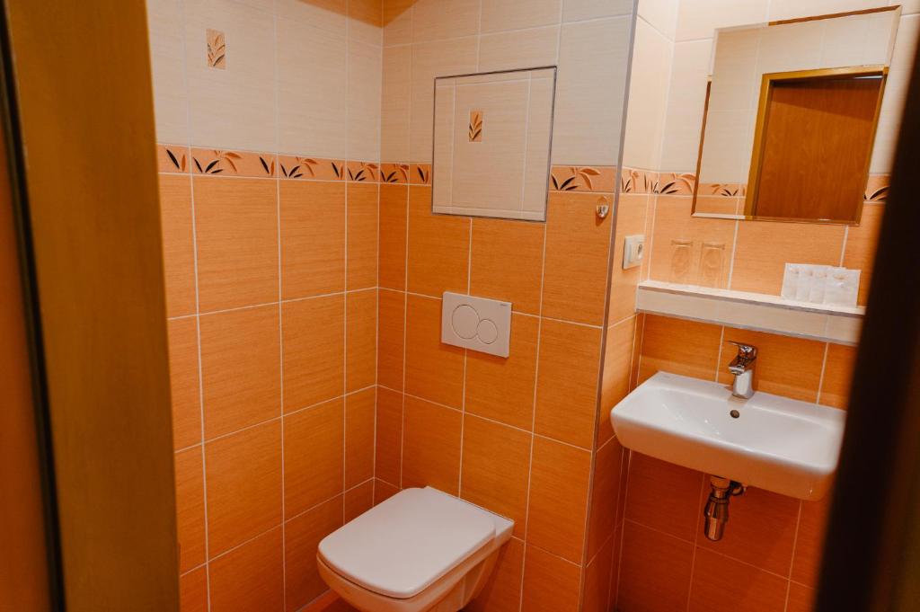 Koupelna v ubytování Horský Hotel Popradské Pleso