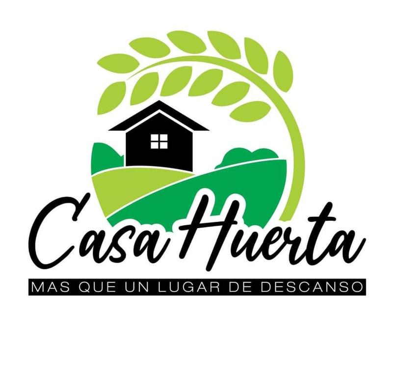 a logo for casa hintertera with a house in the middle at Casa Huerta in Vista Flores