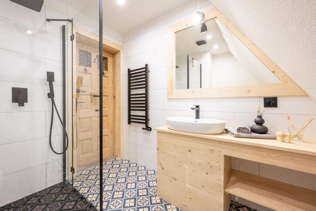 Kúpeľňa v ubytovaní Domki Javorina