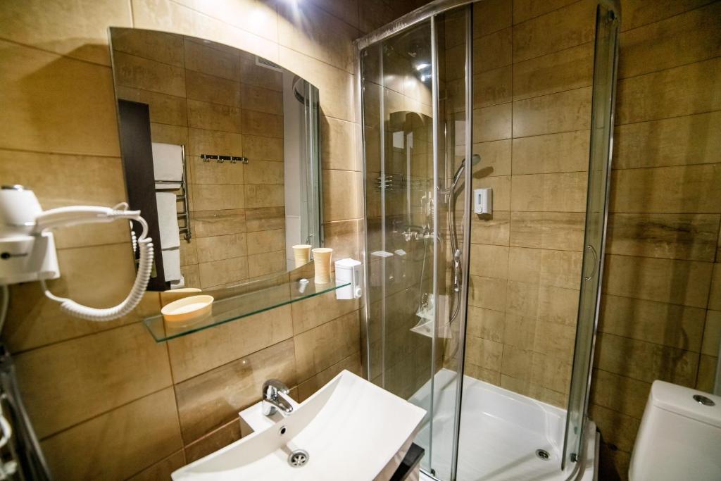 Koupelna v ubytování Hotel Solomiya