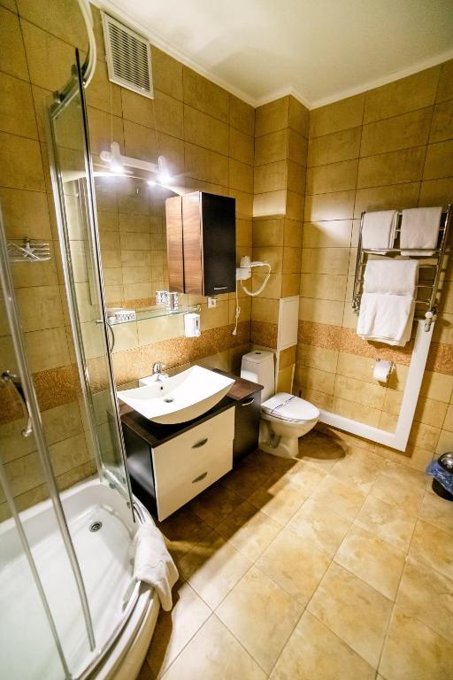 Koupelna v ubytování Hotel Solomiya