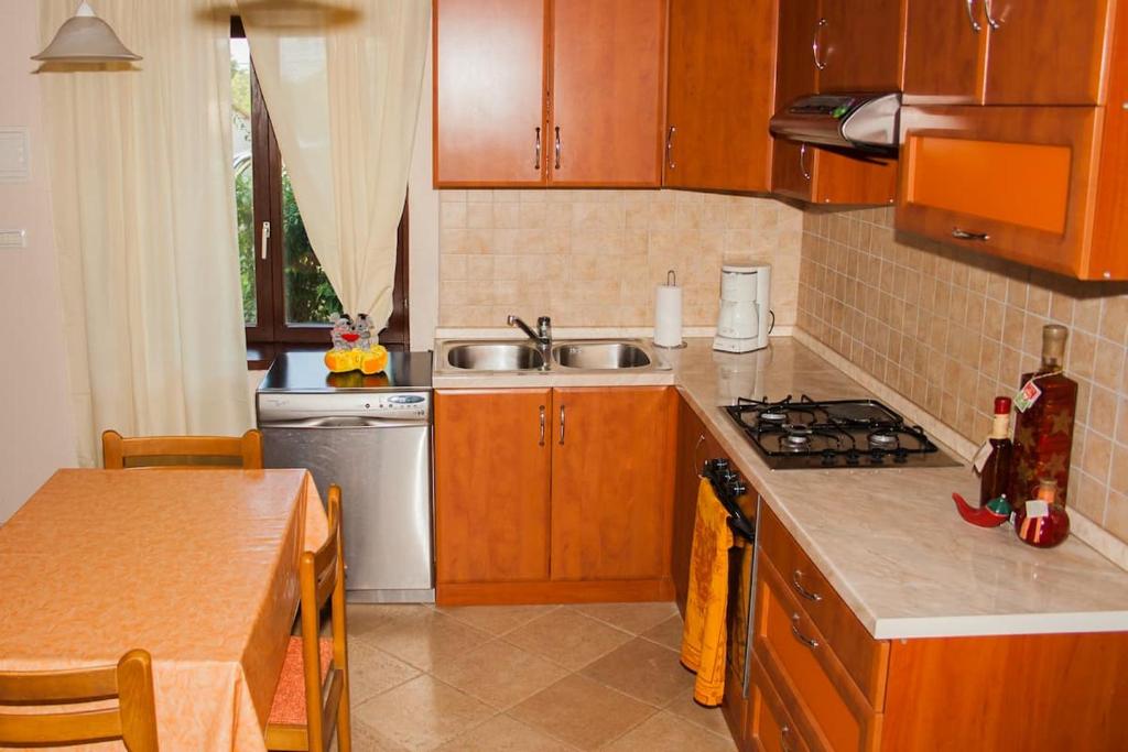 Kuchyň nebo kuchyňský kout v ubytování Holiday house Eleonora