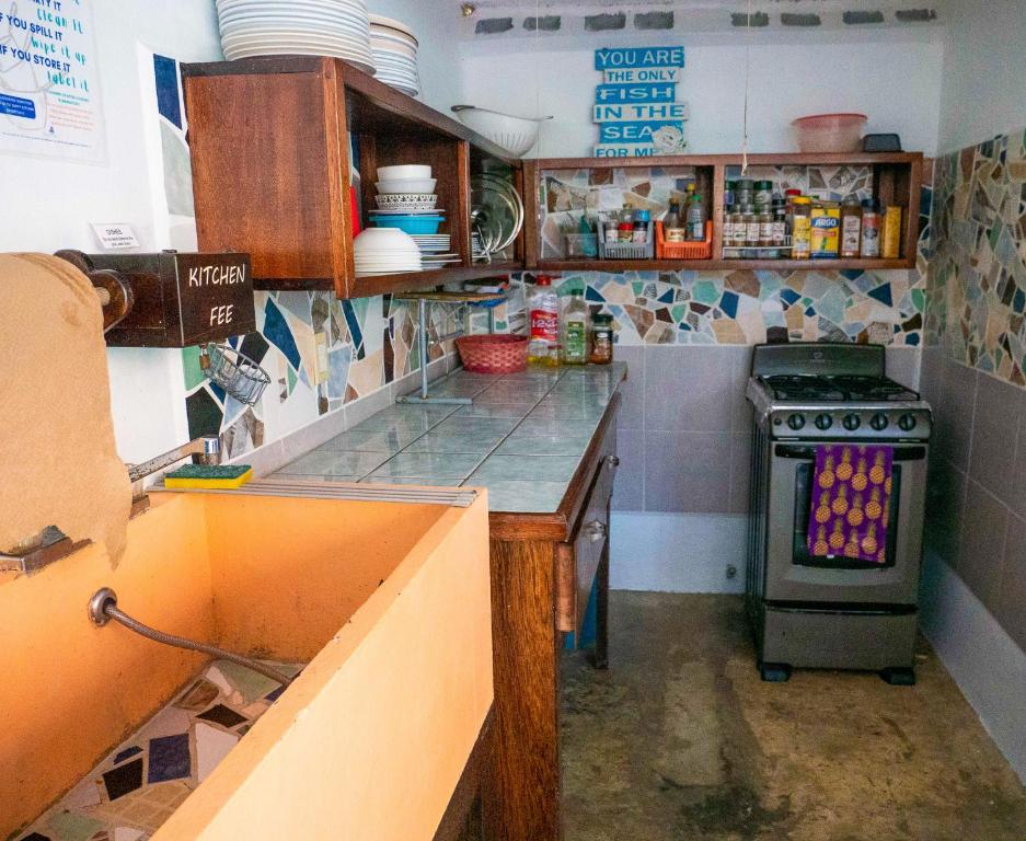 Kuchyň nebo kuchyňský kout v ubytování Drift Inn San Pedro