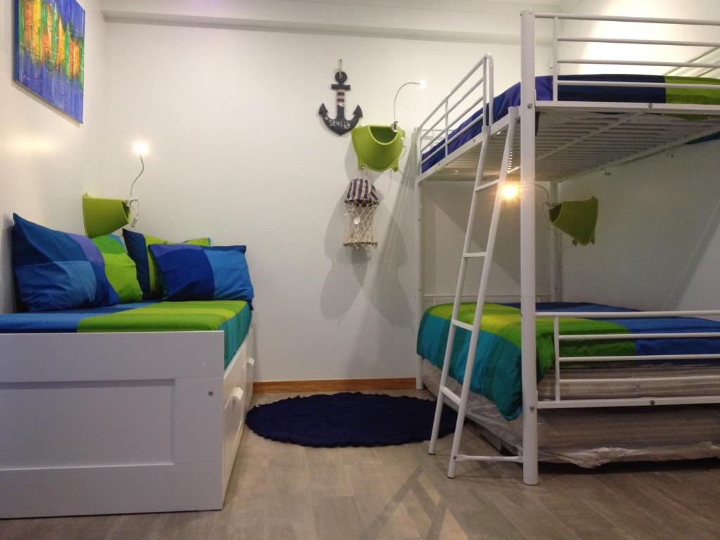 Кровать или кровати в номере Blue House