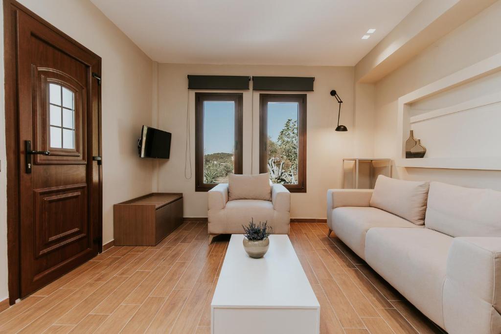 Posezení v ubytování AIORA villas