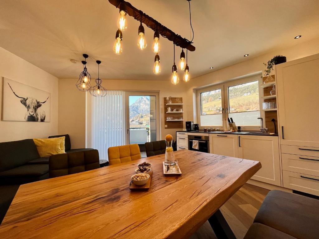 Kuchyň nebo kuchyňský kout v ubytování Alpin Art Appartements