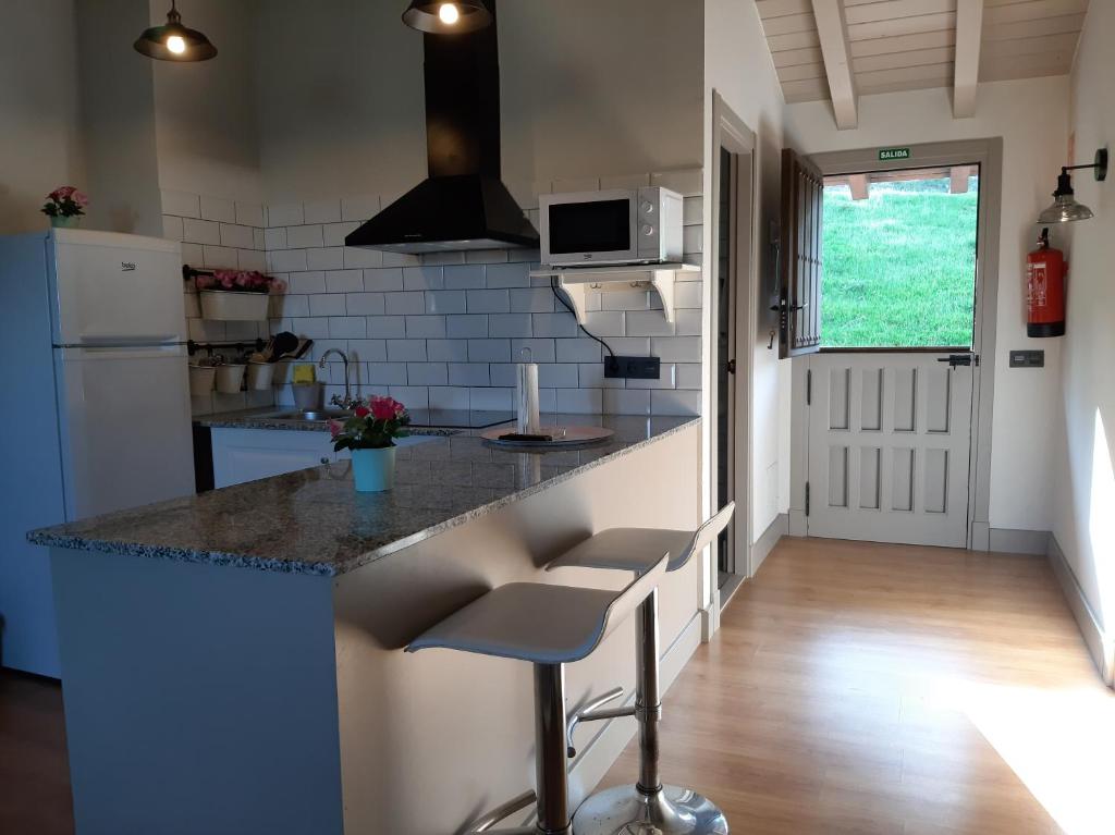 Kuchyň nebo kuchyňský kout v ubytování Apartamentos El Llanin