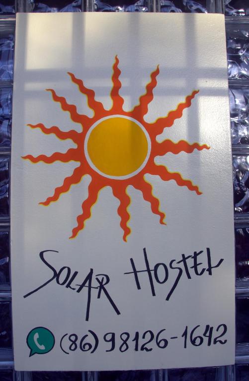 a sign for a saar holbeck hospital at SOLAR HOSTEL PARNAIBA in Parnaíba
