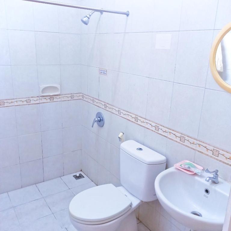Koupelna v ubytování Hotel Flamboyan