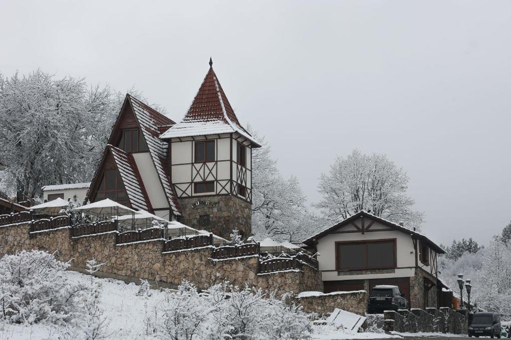 Alpine Castle Hotel v zimě