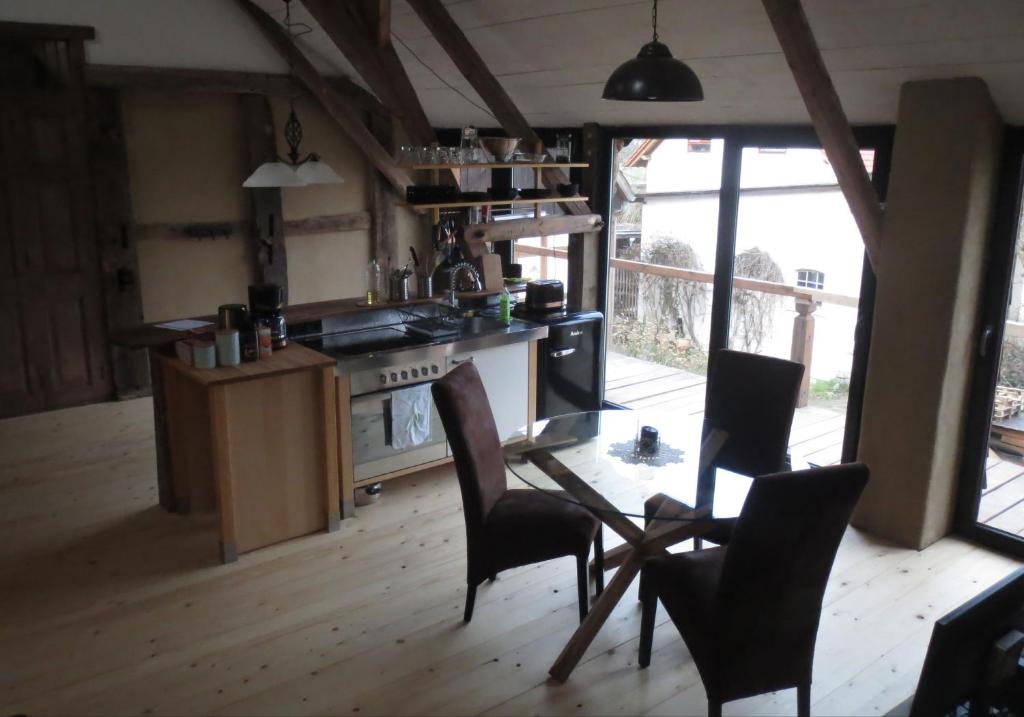 Kuchyň nebo kuchyňský kout v ubytování Heidi´s Gästezimmer