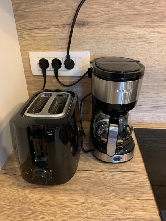 Kuchyň nebo kuchyňský kout v ubytování BonAire apartment