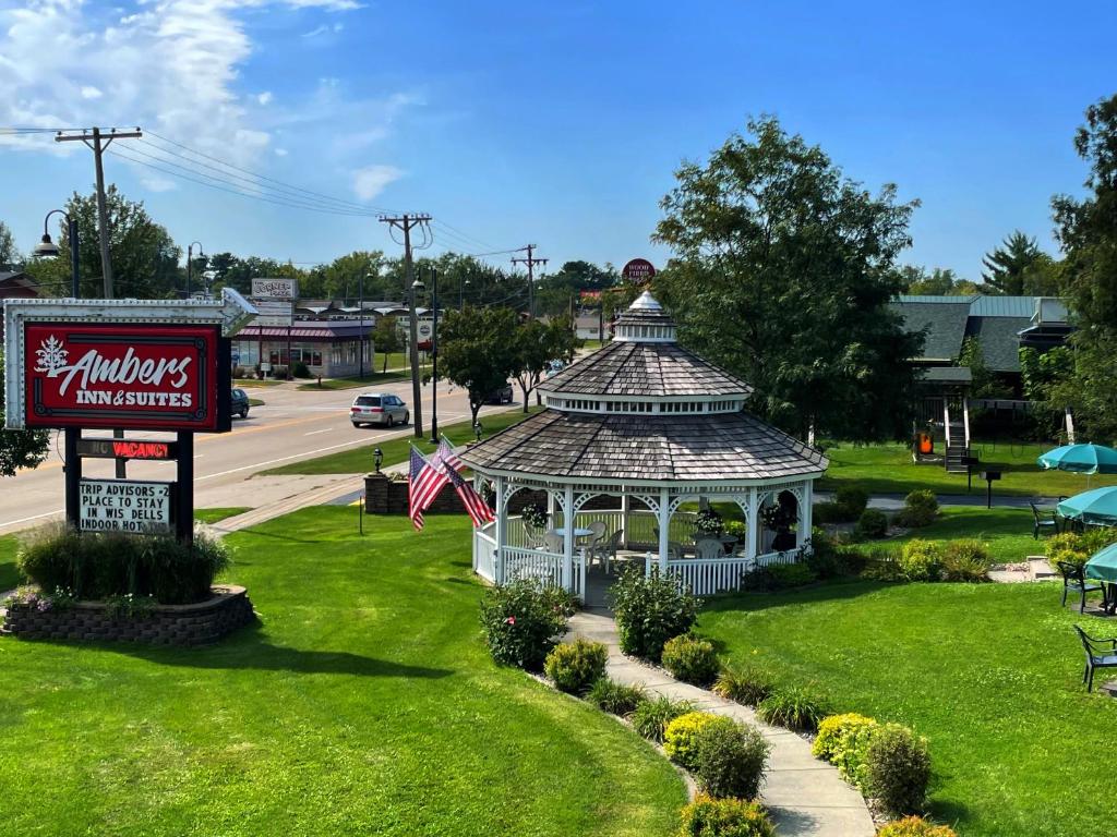 a gazebo in the middle of a park at Amber's Inn and Suites in Wisconsin Dells