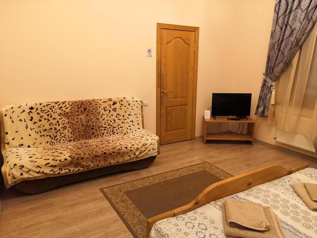 TV a/nebo společenská místnost v ubytování Hotel Ludza