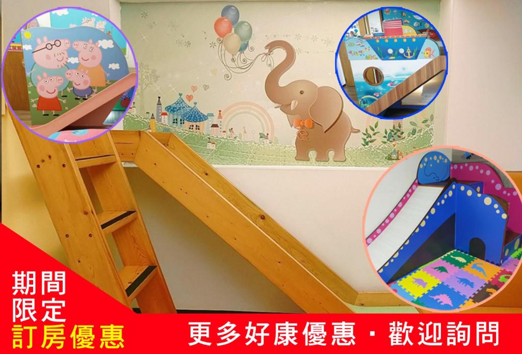 a childrens bunk bed bunk bed ladder bunk bed ladder bunk bed bunk bed ladder at Happy Castle Cottage in Hualien City