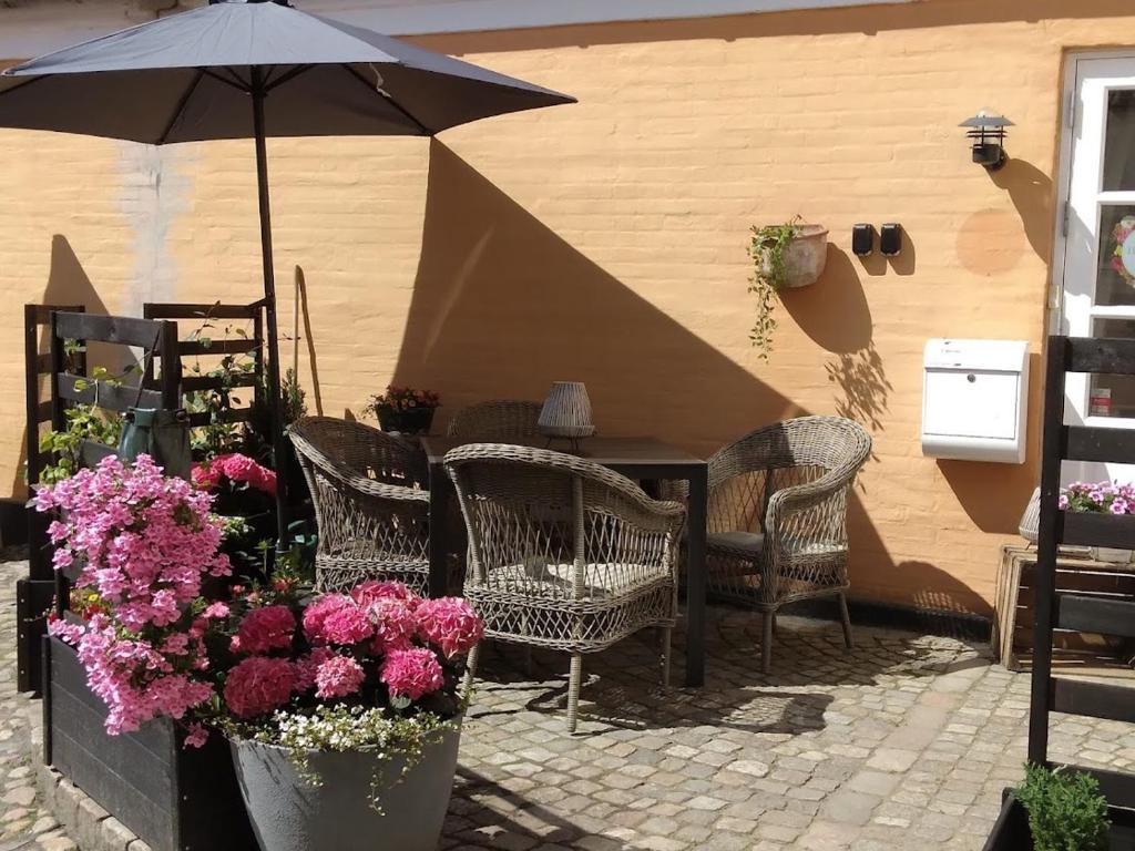 Patio nebo venkovní prostory v ubytování HosHelle