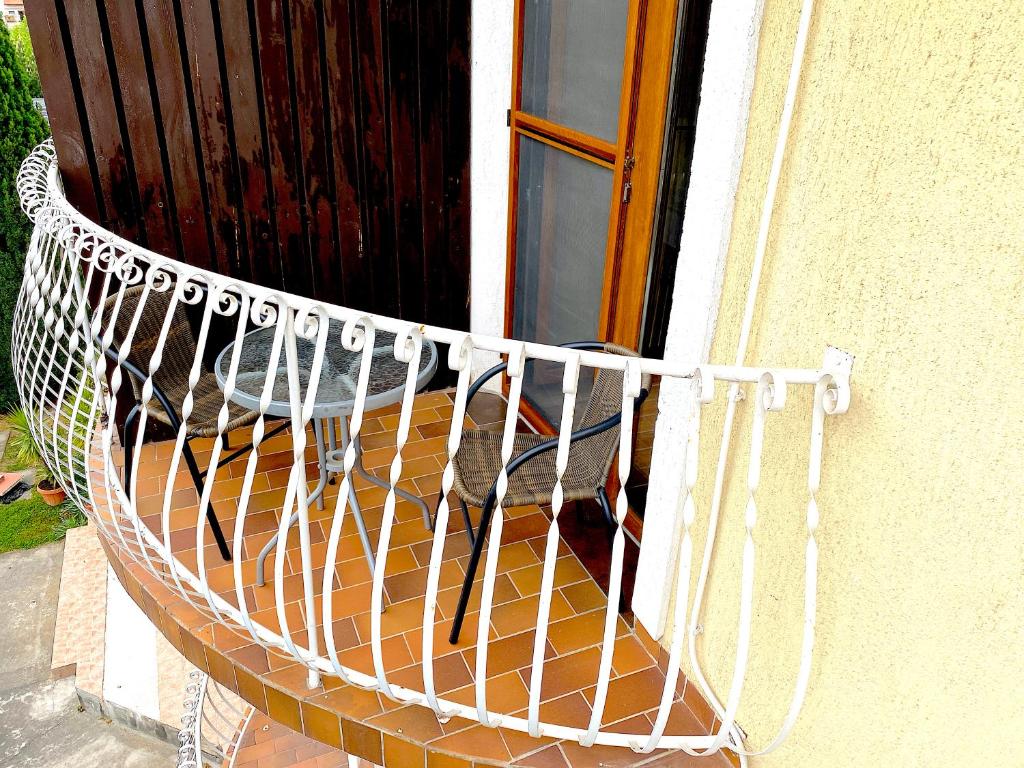 Balkón nebo terasa v ubytování Unio Vendégház 2