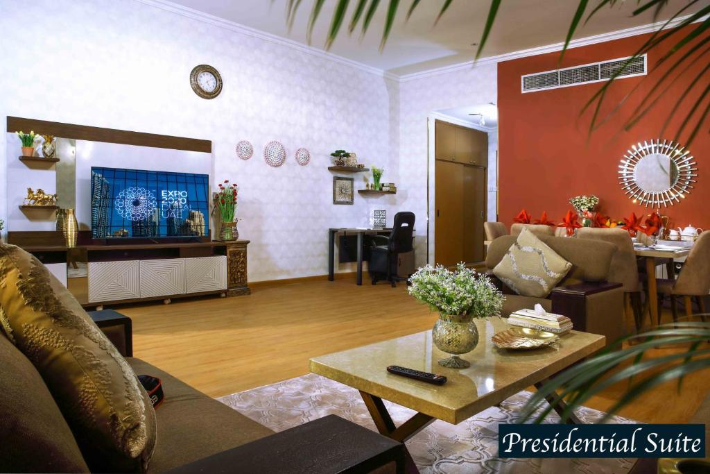 TV a/nebo společenská místnost v ubytování Al Seef Hotel