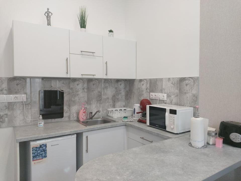 Kuchnia lub aneks kuchenny w obiekcie Pompár Belvárosi Apartman