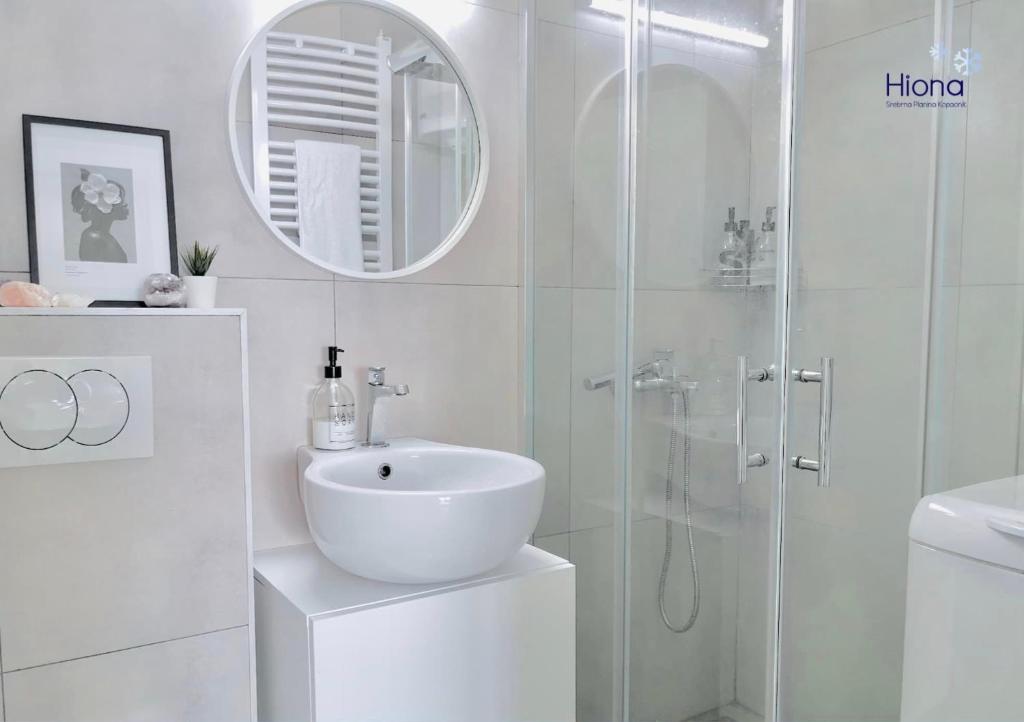 Koupelna v ubytování Hiona Apartment