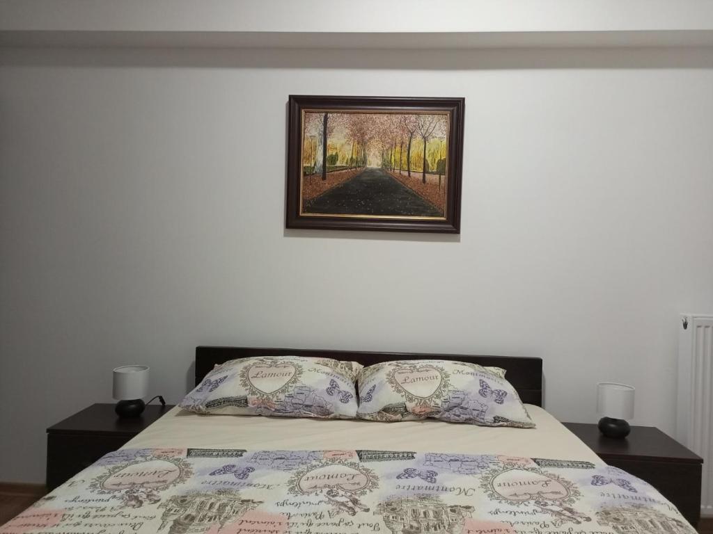 Postel nebo postele na pokoji v ubytování Apartman Green wood