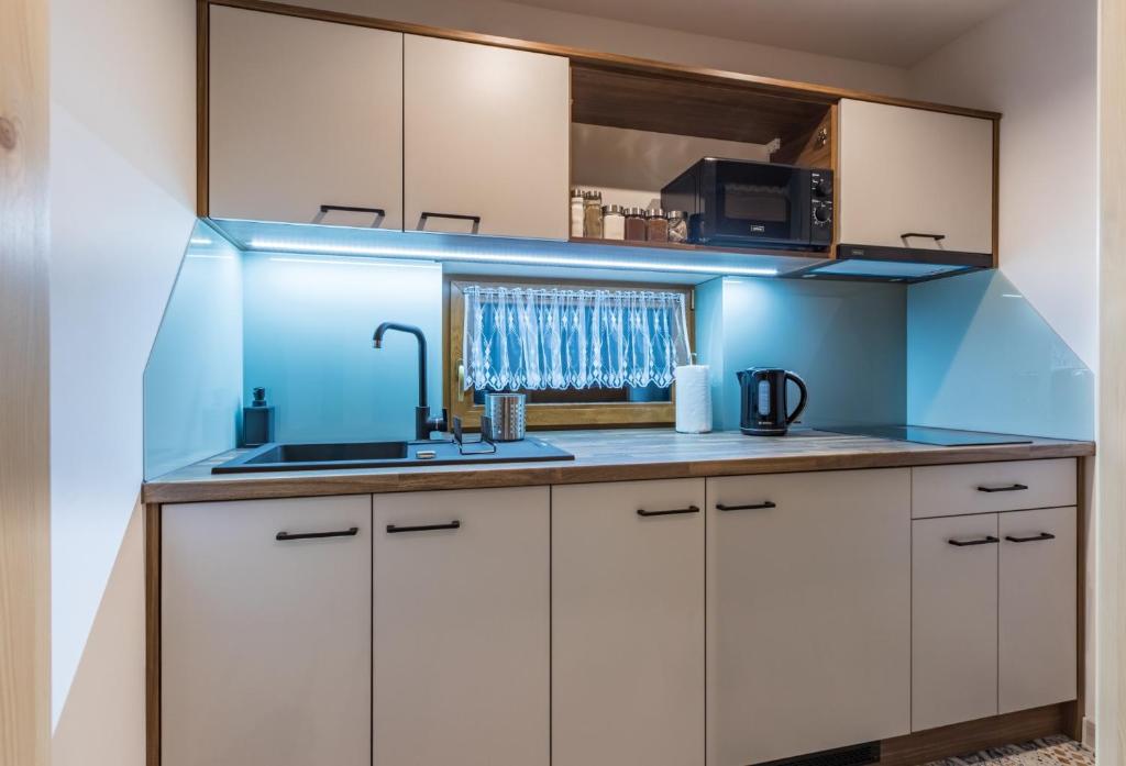 Kuchyňa alebo kuchynka v ubytovaní Apartamenty Chłabówka