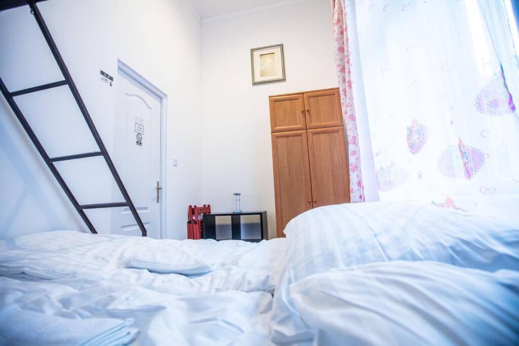 Postel nebo postele na pokoji v ubytování keleti apartment city center big flat bedroom private use