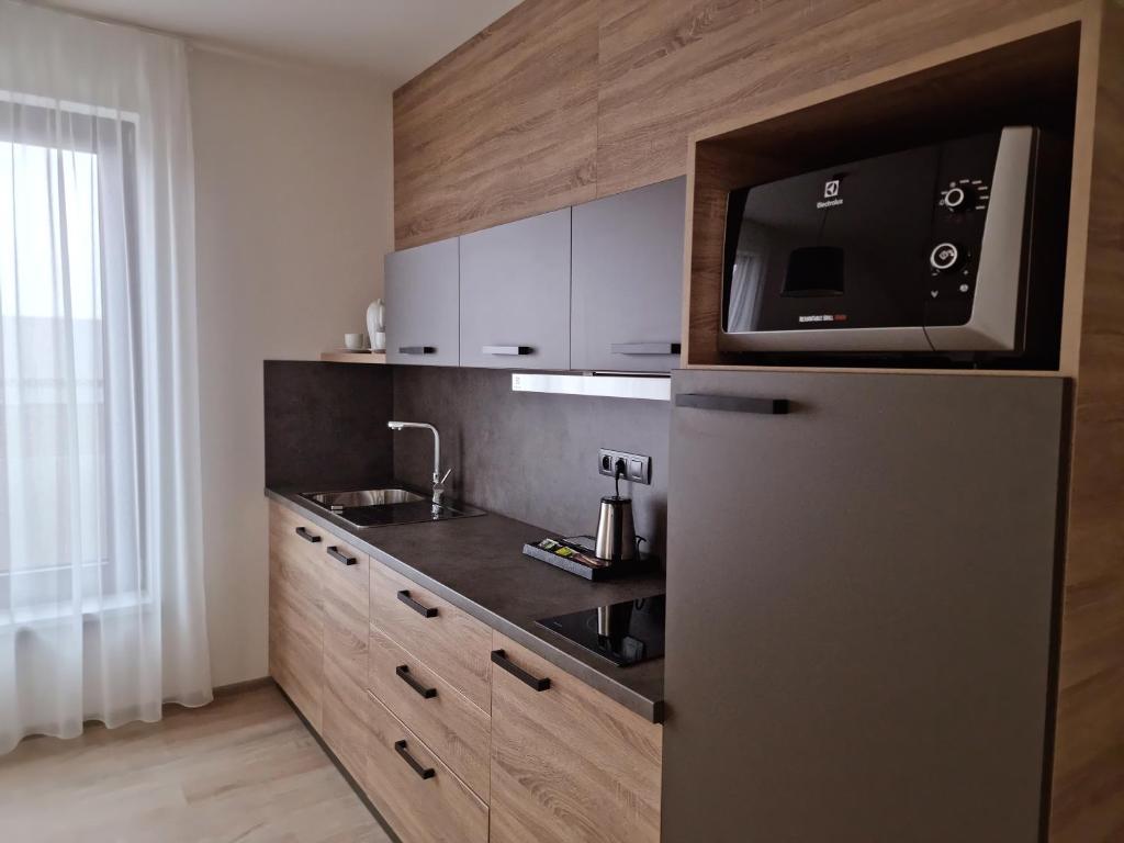 Kuchyň nebo kuchyňský kout v ubytování JBX Resort Avenue Lipno