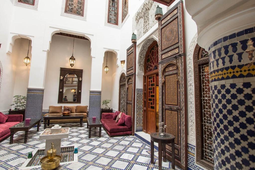 Posezení v ubytování Riad Noujoum Medina