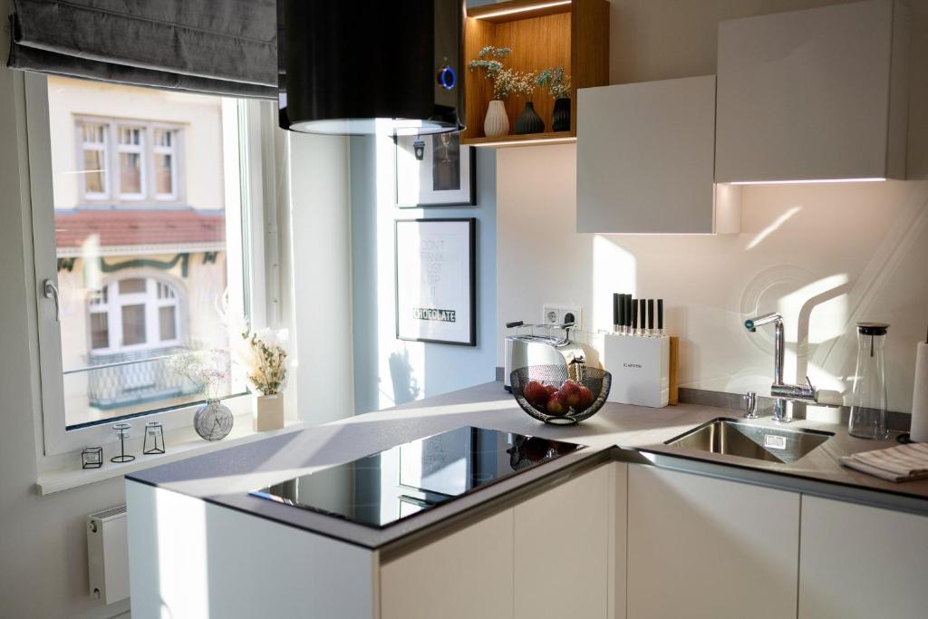 Kuchyň nebo kuchyňský kout v ubytování SweetHomes Dresden