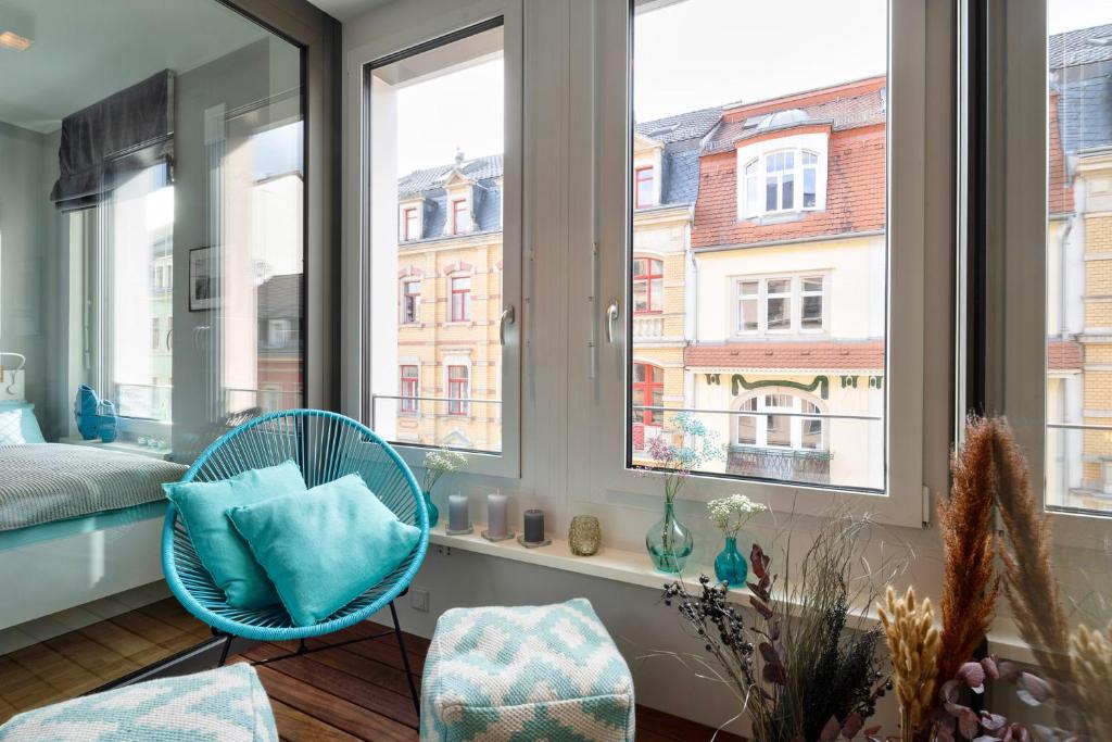 Postel nebo postele na pokoji v ubytování SweetHomes Dresden