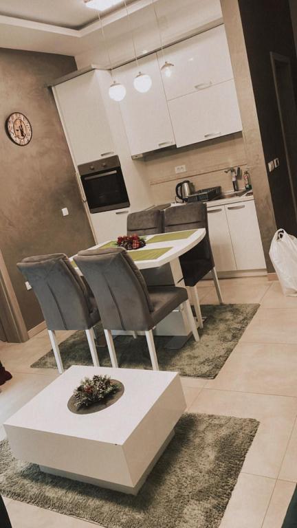 Kuchyň nebo kuchyňský kout v ubytování Apartmani Sofrenic-Hotel Adonis