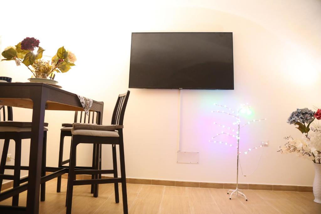Televízia a/alebo spoločenská miestnosť v ubytovaní Domus Ursino Comfort