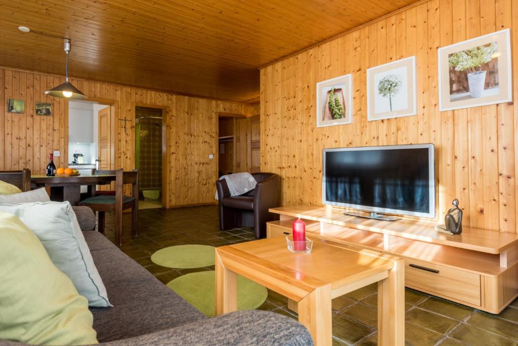 TV a/nebo společenská místnost v ubytování Chalet Sunnegga