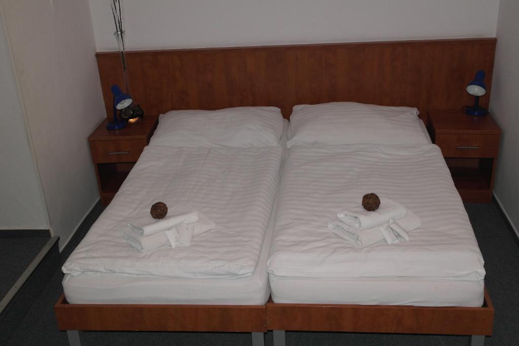 Postel nebo postele na pokoji v ubytování Wellness hotel Harrachovka