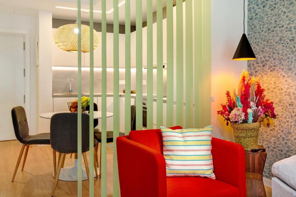 Posezení v ubytování La Casita del Muelle
