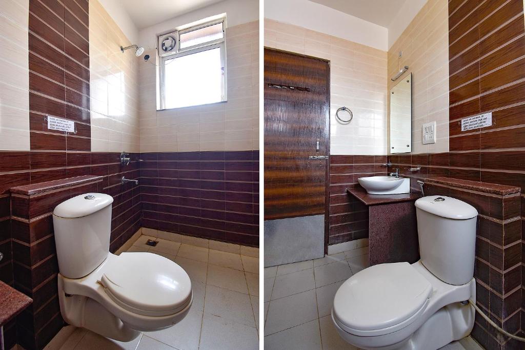 Koupelna v ubytování FabHotel Ocean View Apartment - Nr Dabolim Airport