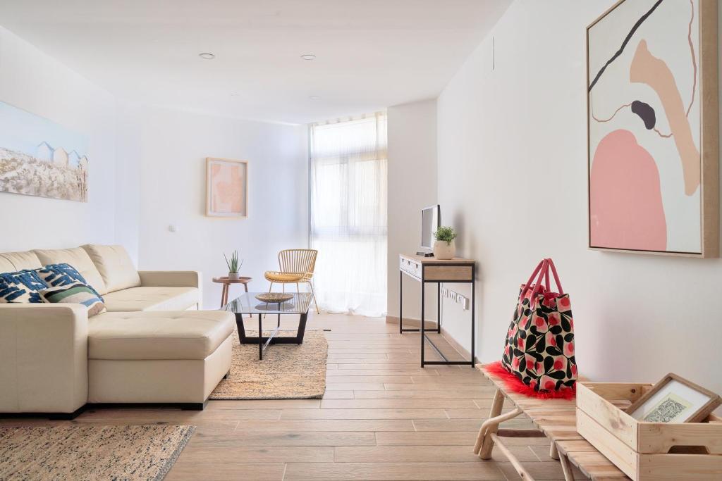 Posezení v ubytování Apartamento en primera linea de playa en la Malagueta