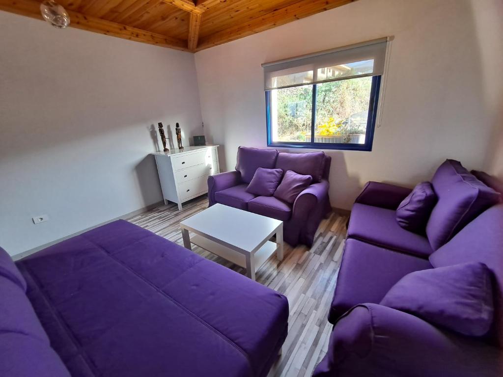 Posezení v ubytování Tenerife apartment 100m2 CASA DE DON QUIJOTE with a terrace of 100m2 with a view of the ocean and Teide volcano and a garden of 600m2