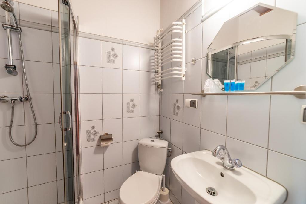 Kúpeľňa v ubytovaní Pensjonat Mikołajki