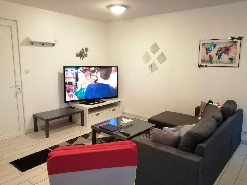 TV a/nebo společenská místnost v ubytování Appart'Hôtel Lagnieu