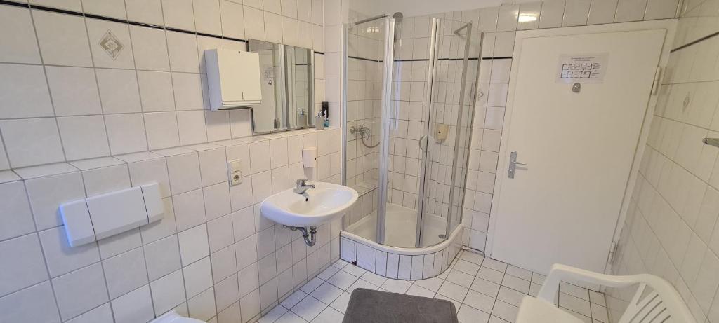 Koupelna v ubytování Hotel Lamm