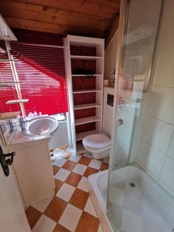 Koupelna v ubytování Hotel Engelhof