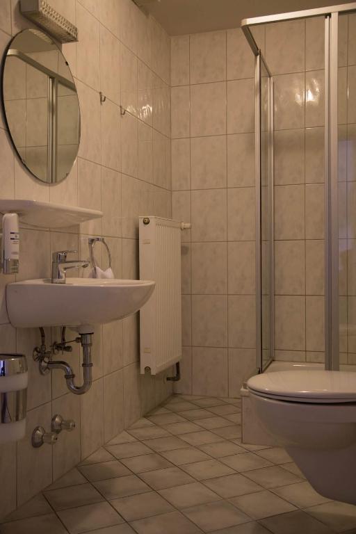 Koupelna v ubytování Hotel Ristorante Milano