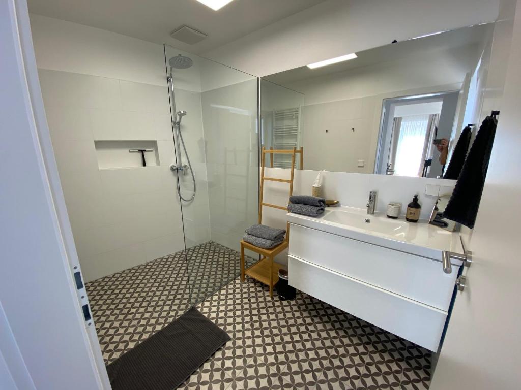 Koupelna v ubytování Ferienwohnung Weingut Höllerer