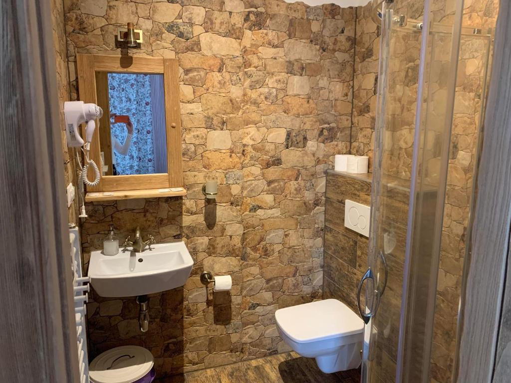 Koupelna v ubytování Apartmany Moravienka