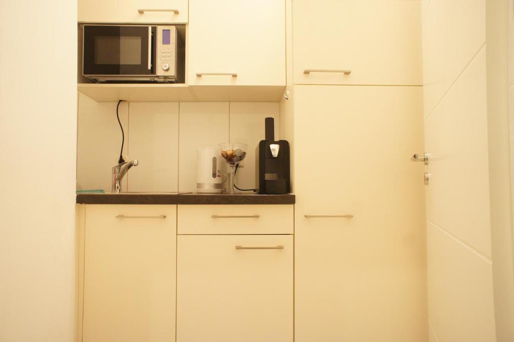 Kuchyň nebo kuchyňský kout v ubytování Hotel Böke Rheinfelden