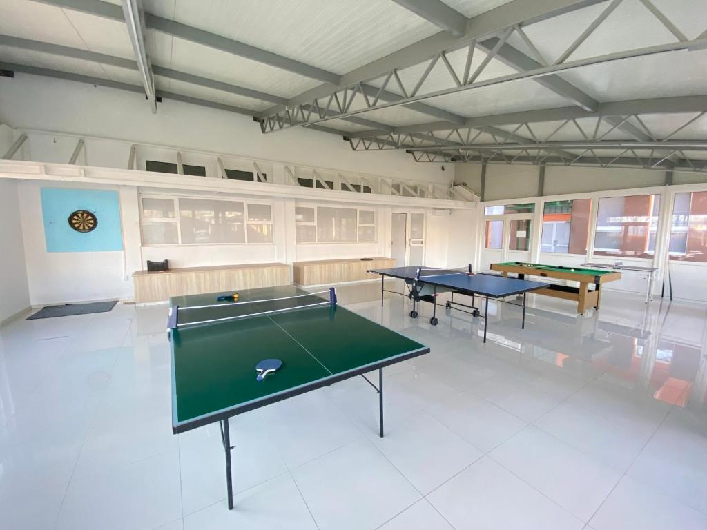 Stolní tenis v ubytování Tisza Sport Hotel nebo okolí