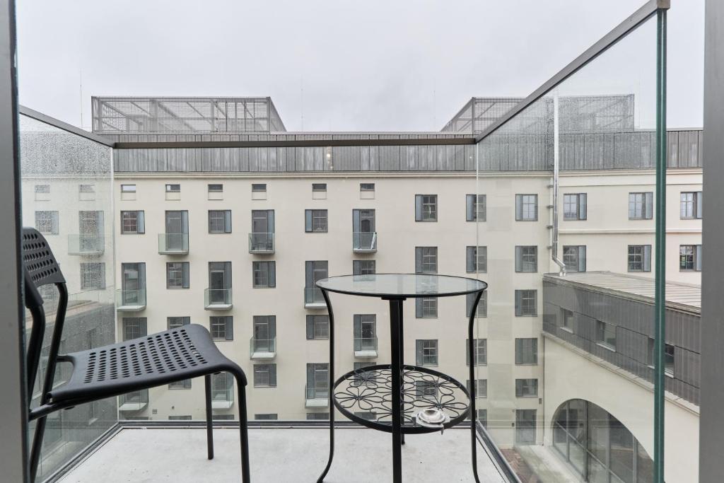 Balkón alebo terasa v ubytovaní Apartments Młyn Maria Wrocław by Noclegi Renters